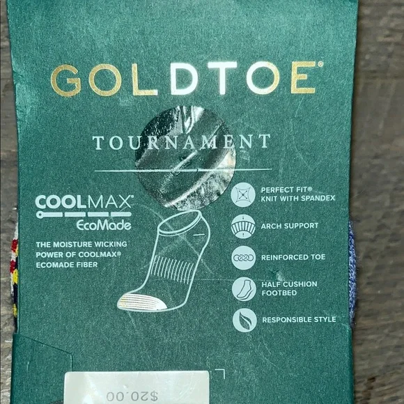 Gold Toe Men's Tournament Coolmax No Show Tab Socks (3 Pair Pack) Size 6-12.5 - Picture 4 of 9